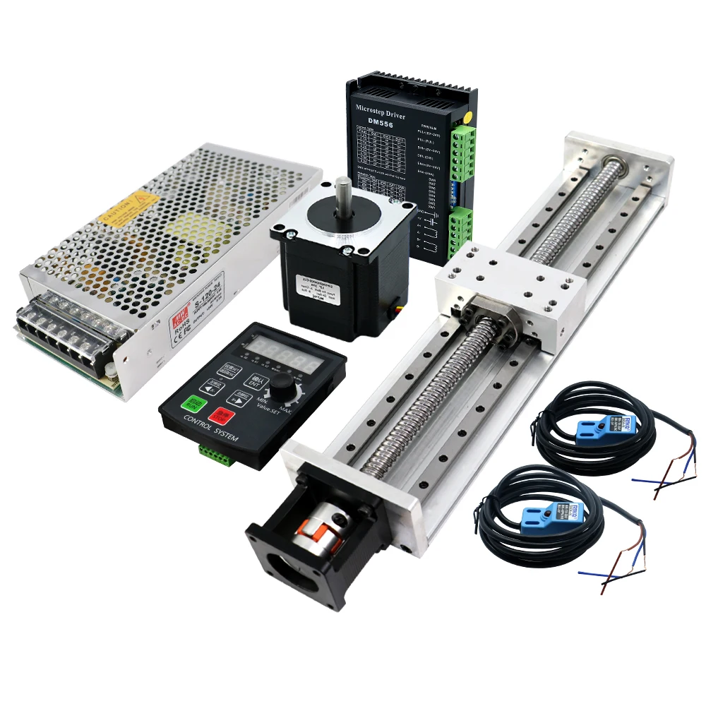 Kit completo de módulo linear de eixo Z 15100/2080 Mesa deslizante e motor de passo Nema23 e controlador e suporte de motor e interruptor de limite - Image 6