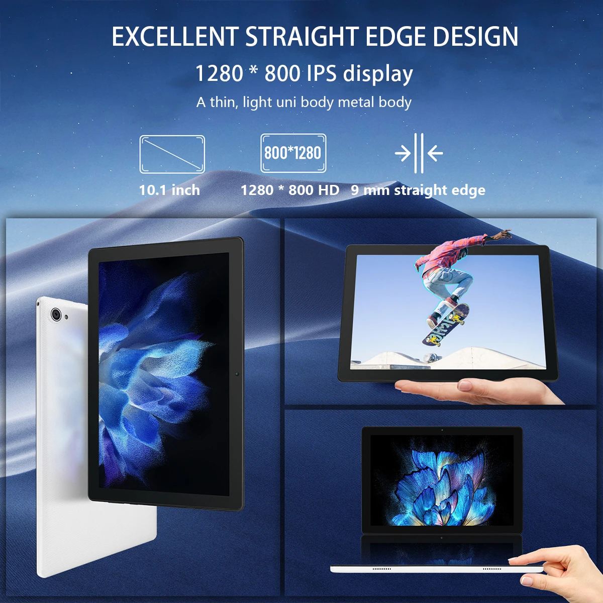 URAO C10 Tablet 10.1 Inch Android 14 Phablet 8GB(3+5) RAM 64GB ROM (1TB TF) Widevine L1 HD Octa-Core 2.0 GHz WiFi6 Bluetooth 5.0 - Image 3