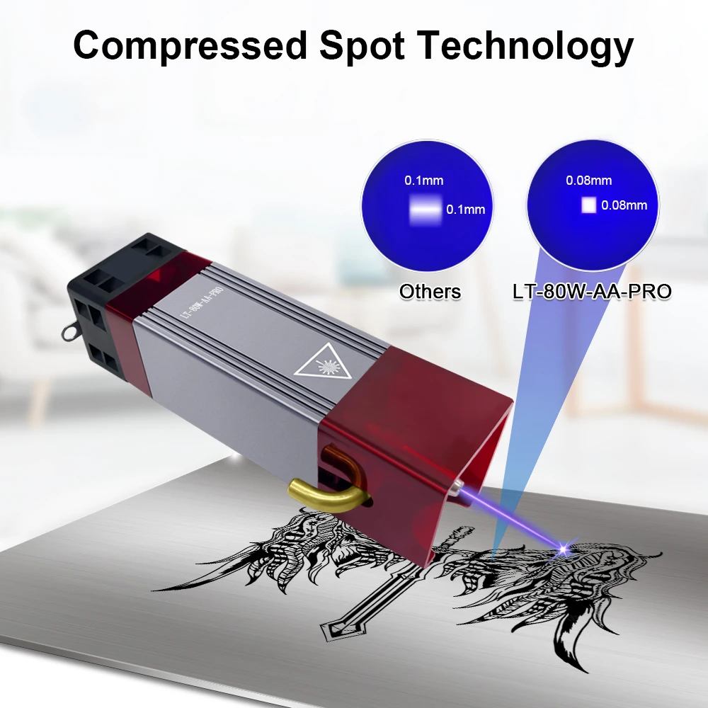 Módulo de Potência Óptica LASER TREE com Cabeça Laser Assistida a Ar, Luz Azul, Corte Gravador, Ferramentas de Madeira, TTL, 10W, 450nm - Image 4