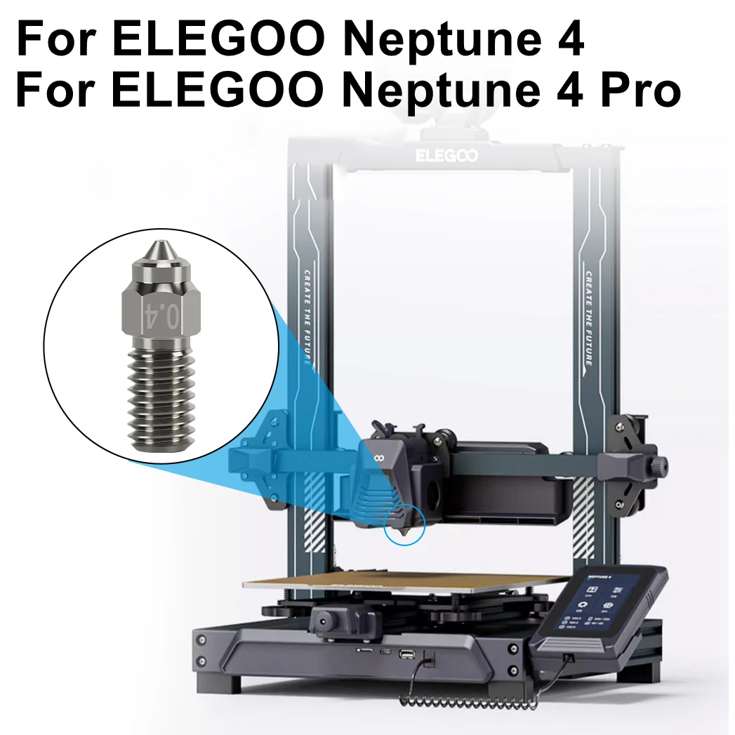 Novidade bico para elegoo netuno 4 pro corpo bimetálico cromo zircônio cobre + bicos de inserção de aço endurecido para netuno4 - Image 3