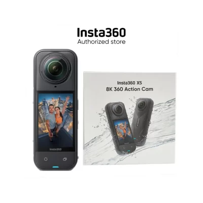 Câmera Insta360 X5 -8K Câmera de ação 360 à prova d'água com sensores de 1/1,28 "48MP, vídeo HDR 8K 360, 72MP 360 Foto Viagem esportiva,