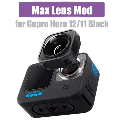 Lente Máxima Mod Fov 155 ° Lente grande angular 5m à prova d'água lente anti-vibração para gopro hero 13 12 11 10 9 acessórios de câmera pretos