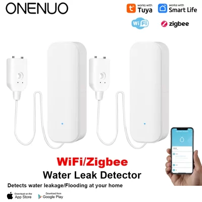 Sensor de nível de água wi-fi/zigbee, alarme de vazamento tuya, detector de vazamento de inundação, aplicativo smart life, alerta de água, sistema de segurança de alarme de transbordamento