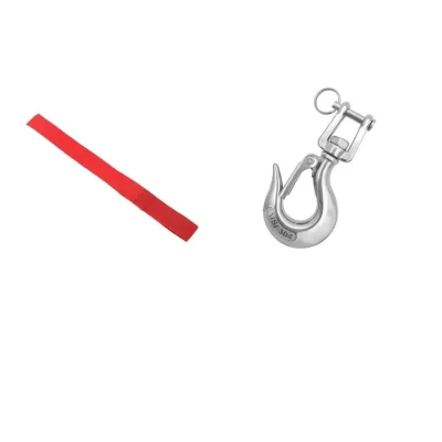 Aço inoxidável gancho giratório para Winch Rope, Traction Strap
