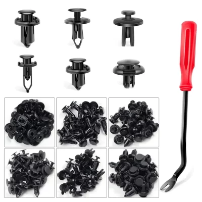 120 pçs 6.3mm 8mm 9mm 10mm clipes de pára-choque de plástico corpo rebites clipe porta do carro painel áudio desmontar kits instalador ferramenta de alavanca