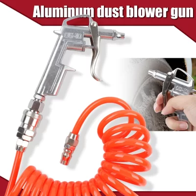 Pistola de Ar Comprimido Mini DG-10 - Limpador com Gatilho, Soprador de Pó Leve e Portátil, Ferramenta Pneumática de 1/4" para Limpeza, Inclui Mangueira de Mola PU 3M, para Compressor