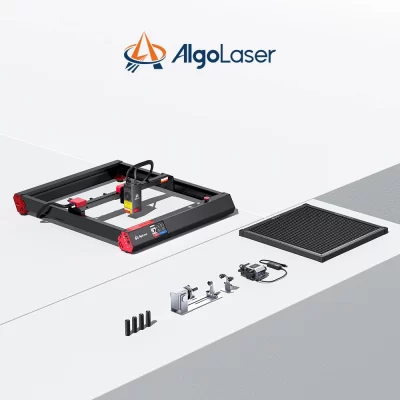 AlgoLaser Alpha MK2 20W Máquina de gravação a laser Air Assist e Mandril rotativo App Controle offline Ferramenta de gravação DIY para anel de metal