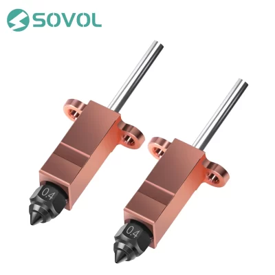 Kit de bico de aço endurecido de 2 peças 0,4 mm para SV08/T300