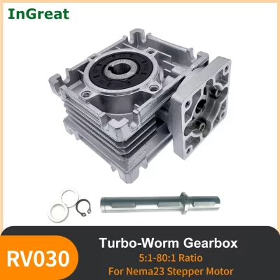 Ingreat NMRV030 Turbo-Worm Gearbox Redutor de velocidade Redutor de velocidade 14mm Saída para Nema 23 57mm Motor de passo DC caixa de velocidades