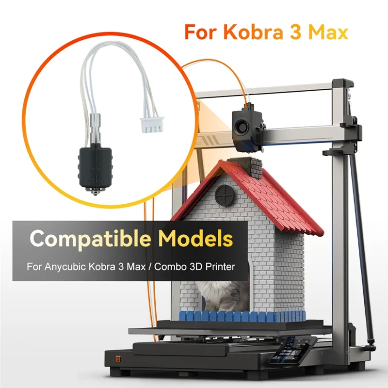 A46g-para anycubic kobra 3 max hotend integrado bocal de aço endurecido termistor componente aquecimento k3m hotend
