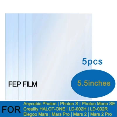Filme fep 6.23 Polegada 200*140*0.15mm para elegoo mars mars 2 série anycúbico photon s ultra mono 4k creality série peças de impressora 3d