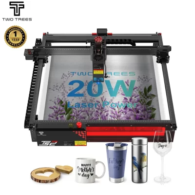 Twotrees ts2 máquina de gravação a laser de metal 22w corte a laser 12mm madeira acrílico tamanho 410*410mm