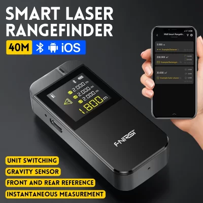 FNIRSI IR40 Smart Laser Rangefinder 40M Cinza Digital Laser Rangefinder Área de Medição de Volume APP Desenho Carregamento USB