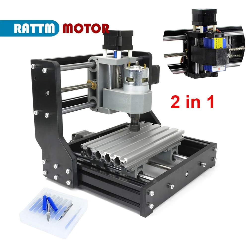RATTM 1610 Pro Mini Fresadora CNC Atualização GRBL DIY Máquina de Gravação a Laser de 3 Eixos Mesa de Roteador CNC para Cortador de Madeira PCB