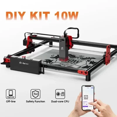 Máquina de corte e gravação cnc, poderosa, madeira, metal, arte laser master 2 pros2, 40*40cm, mesa, cortador de gravador para