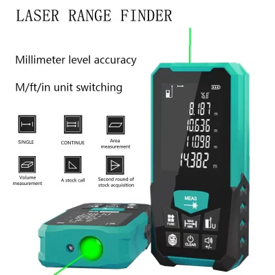 Telêmetro laser verde, vários modos de medição, comutação de unidade M/FT/IN, sem bateria, 5 opções de alcance