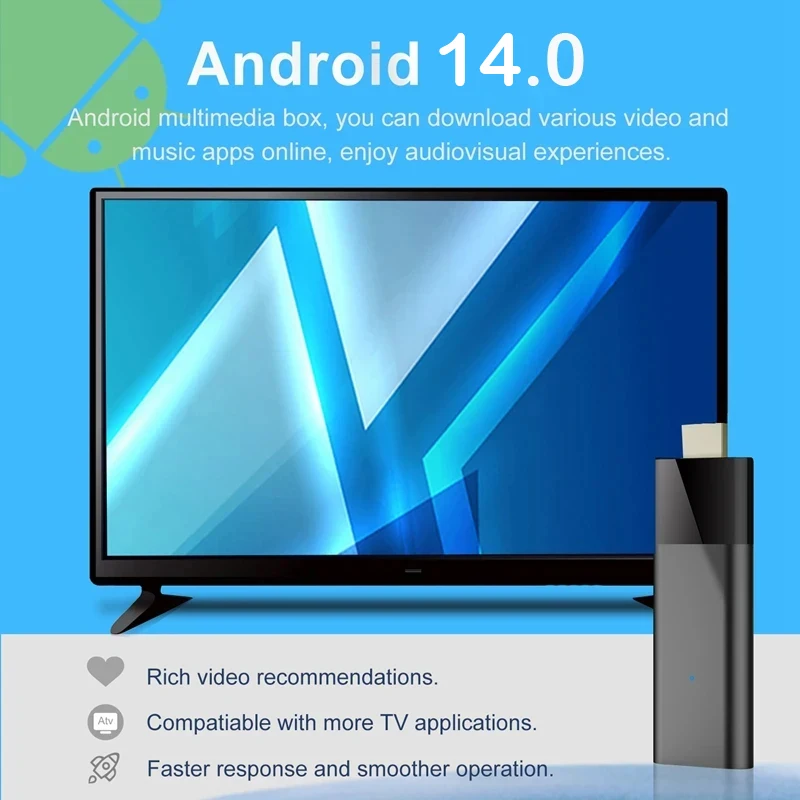 Original Android 14 Q12 Mini TV Stick Support 8K Video Wifi 2.4G&5G Ram 4GB 8GB Rom 64GB 128GB Google Assistant Fast Set Top Box - Image 4