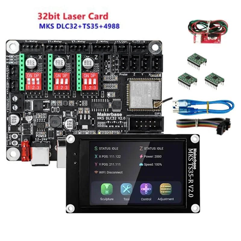 MKS DLC32 v2 GRBL Controlador Wifi Offline TS35-R Display LCD 32bits CNC3018 MAX PRO kits de atualização para máquina de gravação a laser CNC - Image 4