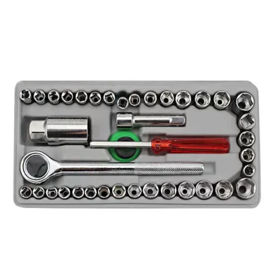 Car Socket Wrench Hand Tools Set, durável, fácil de usar, Toolbox Car Vehicle, 1 Combinação, Hot Vendas, 40Pcs