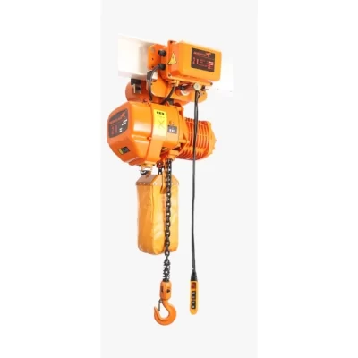 talha elétrica de corrente com trolley cap. 500 kg até 5 toneladas, Guindaste elétrico de corrente com gancho tipo de operação de baixa folga