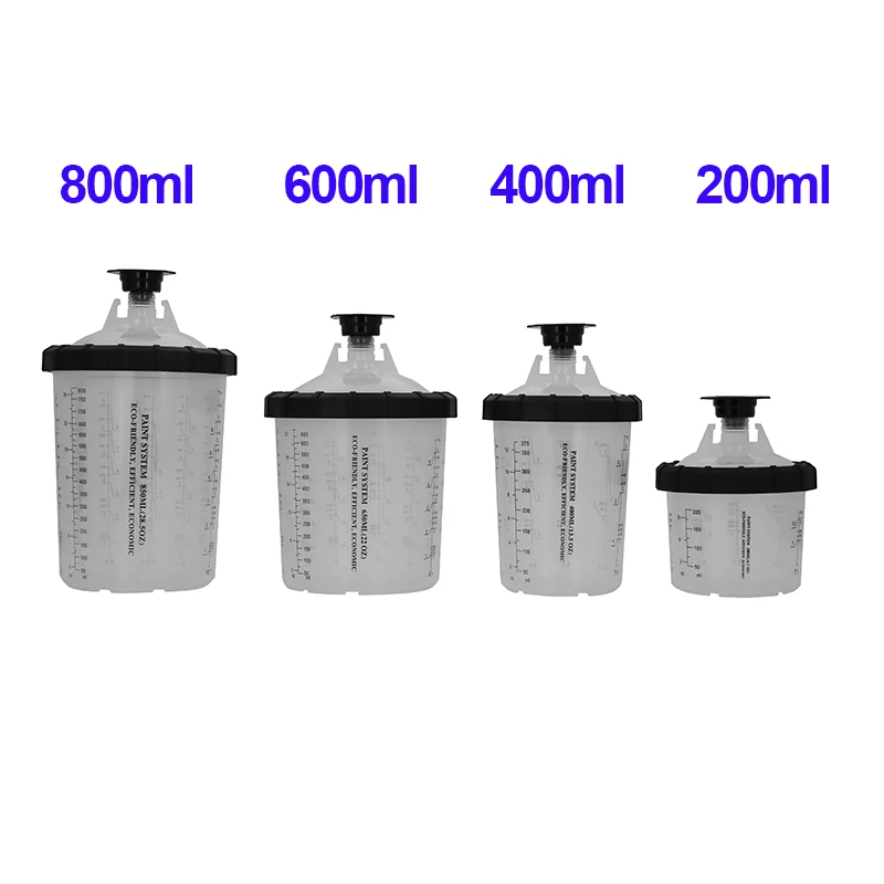 200/400/600/800ml copo de pistola de pintura descartável forros de copo e sistema de tampa 600ml pulverizador de tinta copo de mistura para pintura automática - Image 2