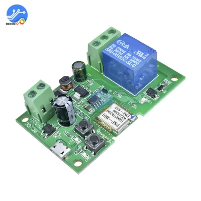 Módulo de relé wi-fi dc5v dc12v para aplicativo ewelink, controle remoto, relé de atraso sem fio de bloqueio automático para casa inteligente