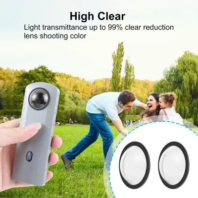 Protetor de lente pc capa protetora para ricoh theta sc2/s/v protetor de lente câmeras esféricas acessórios lente dupla z2c5