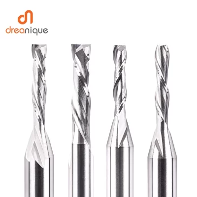 1pc 8mm Shank 2 Flautas UP Cut e BAIXO Corte e Compressão Bit Espiral Carbide Milling Tool CNC Router Carpintaria Fresadora