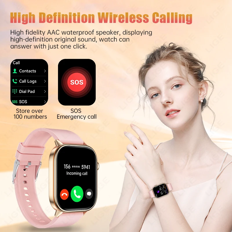 Lige 2025 para android ios gps relógio inteligente feminino 2.01 "tela hd freqüência cardíaca bluetooth chamada bússola ip68 à prova dip68 água masculino smartwatch - Image 2