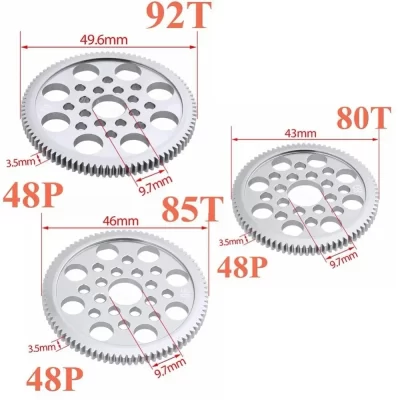 Sakura 1/10 Drift Racing Car Spare Parts Alloy 7075 Metal 48P Spur Gear 85T Motor Gear For D3 S XIS CS D3 XI R31 G31 MST