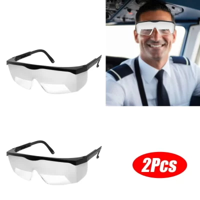 CE Anti-Fog Óculos de segurança, Óculos de proteção para os olhos Anti-Fog Shading Eyewear para piloto IFR Training Aviation Flight Óculos de proteção