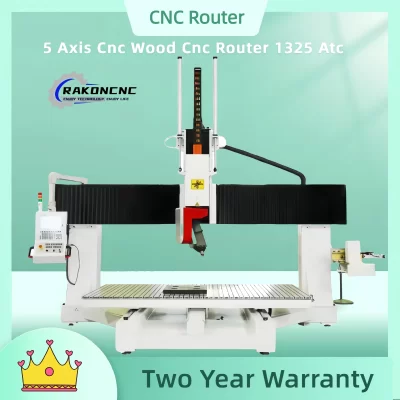 Multifunctional 5 Axis Cnc Wood Cnc Router 1325 Atc CNC 4*8ft Linear Auto Tool Changer High Efficiency