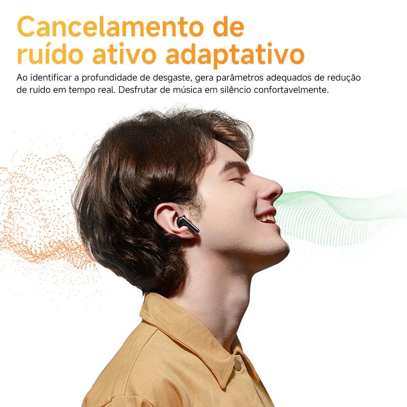 QCY HT10 AilyBuds Pro+ ANC Fone de ouvido sem fio Hi-Res Audio com LDAC Bluetooth 5.3 Fones De Ouvido 6 Mic AI HD Chamada Conexão Multiponto - Image 3