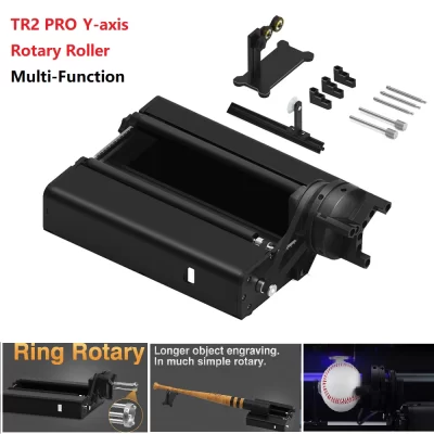 Twotrees TR2 PRO 360 ° Rolo giratório de eixo Y 4 em 1 para gravação de pulseira/bola/anel/copo/bastão de beisebol/latas