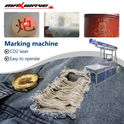 MaxWave CO2 Glass Tube Marking Machine ideal for Denim Non metal Marking Factory Direct Quality High Precision Laser Engraving