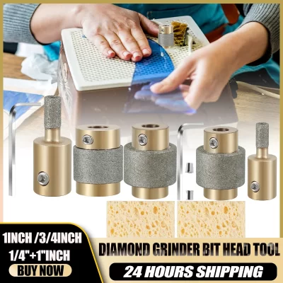 Bit de diamante com chave sextavada, Ferramenta de cabeça multi-tamanho, Pedra geada, Ferramenta de cabeça abrasiva para vitral e cerâmica