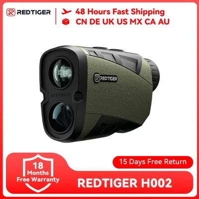 Redtiger h002 telêmetro para caça, telêmetro laser de 1600 jardas, ampliação 7x, medição precisa de ângulo e velocidade