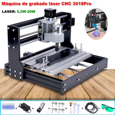 Máquina de gravação em madeira cnc 3018pro, 7w-20w, laser, 3 eixos, controlador grbl, máquina de gravação para esculpir madeira plástica, acryli