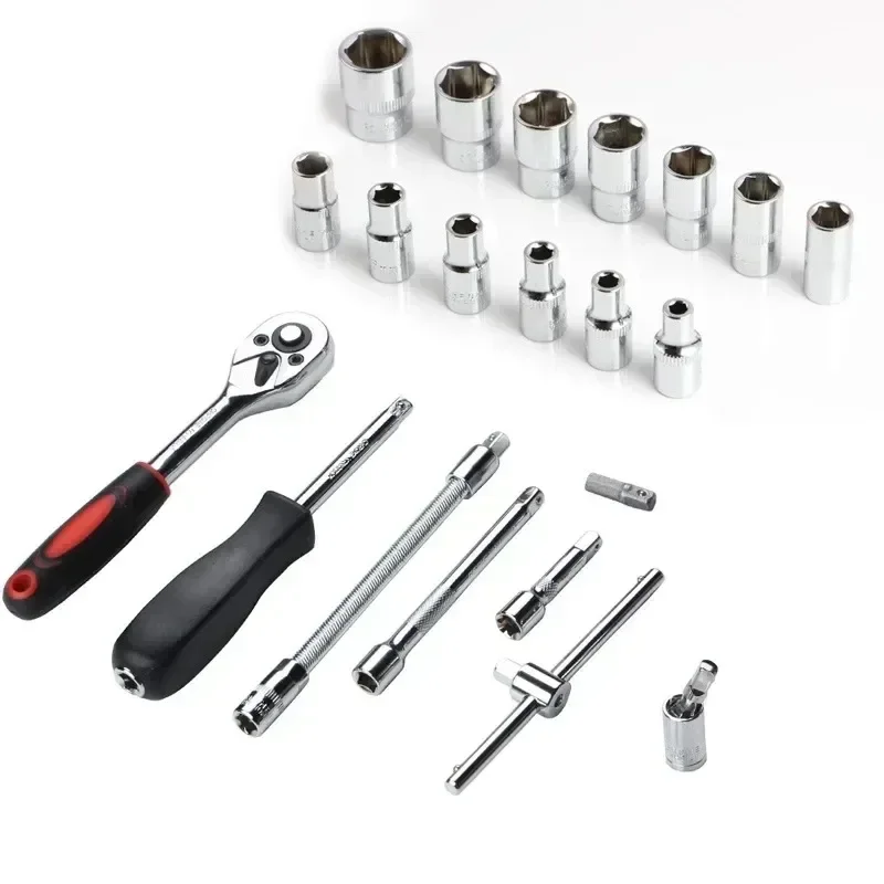 Conjunto completo de chave de catraca para motocicleta, 46 peças, 1/4 unidades, kit completo de reparo de carro para ferramentas de manutenção de automóveis e bicicletas amagi - Image 6