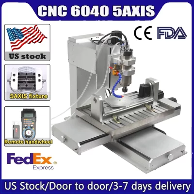 US Stock 5-Axis CNC Router machine CNC 6040 2.2KW CNC milling carving engraving machine CNC factory directly sell