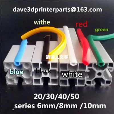 1 metro 20/30/40/50 série 6mm/8mm /10mm vedação plana para perfil de alumínio 2020 tampa de slot macio/suporte de painel máquina de feixe C