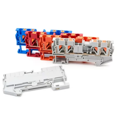 10Pcs PT 2.5-QUATTRO 4-Wire Terminal Block 2.5mm² DIN Rail Spring Clamp Electrical Compact Connections