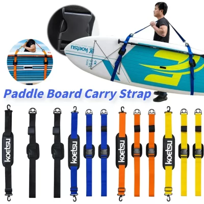 Alça de transporte para prancha de surf, alça de ombro ajustável, suporte para prancha de remo para pranchas de surf, longboards
