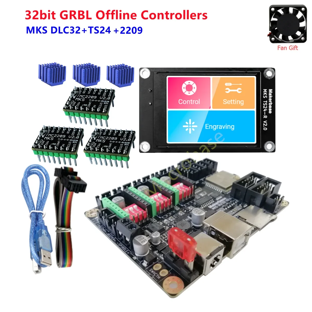 CNC3018 PRO 3020 MAX controlador offline GRBL 32 bits cartão de controle MKS DLC32 TS24-R tela de exibição CNC mahine peças DIY