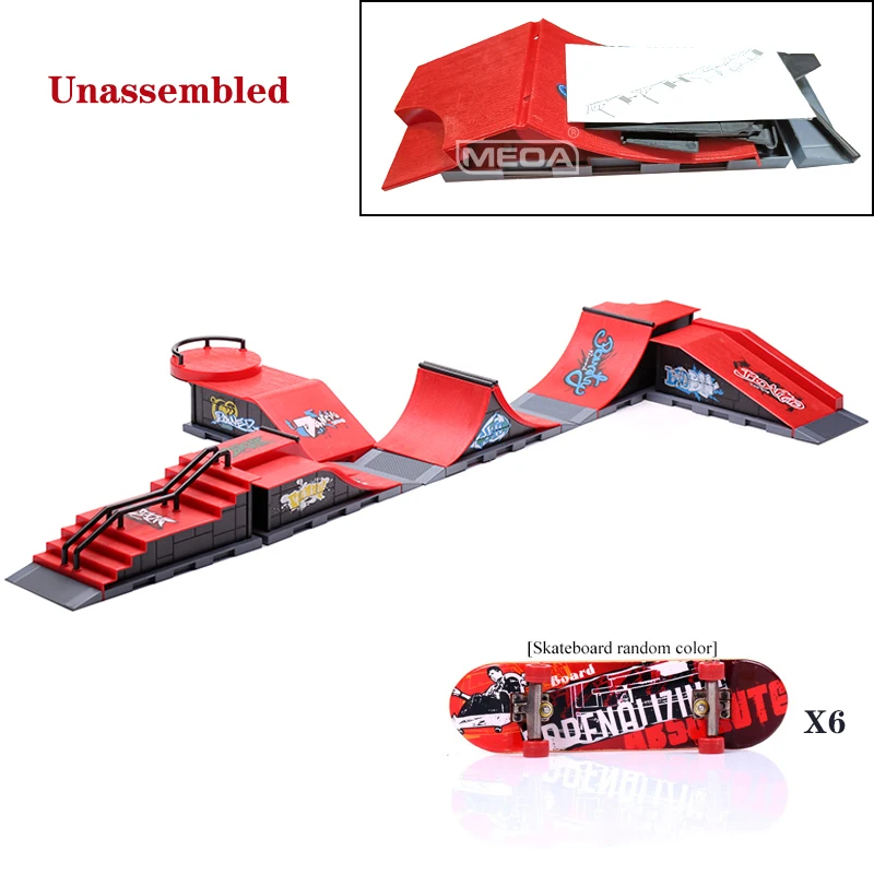 10 em 1 dedo skates diy skate parque rampa peças tecnologia deck cena local combinação conjunto para crianças brinquedos de casa interior - Image 3