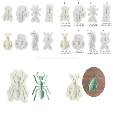 D46E Molde realista silicone para decoração Halloween Adeços festa joalheria Ferramentas reutilizáveis ​​de molde