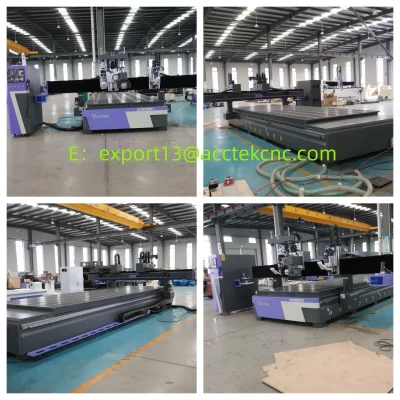 AccTek Double ATC Spindle Head ATC Cnc Router Engraving 2060 with sawing blade cutting