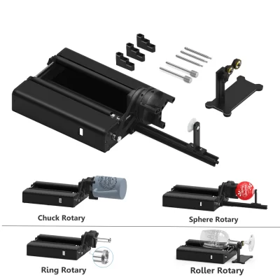 Rolo giratório Twotrees TR2 PRO 360 ° Rolo rotativo de eixo Y para máquina de corte e gravação a laser para cilindro/anel/copo de esfera circular