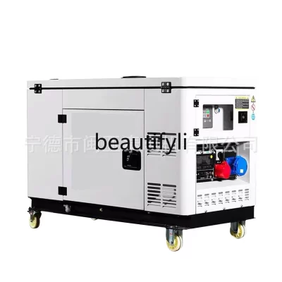 Dual-Cylinder 10KW Small Air-Cooled Diesel Generator Set 12/15kW 380V Household 220V Low Noise Fully Automatic