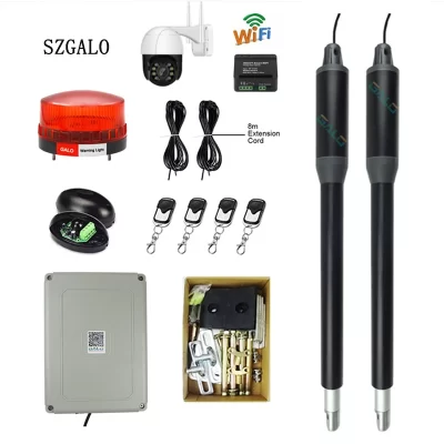 Controlador wi-fi ac220v, atuador linear elétrico, 300kg, sistema de motor, abridor automático de portão oscilante com kit de braços grossos duplos